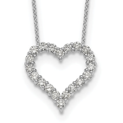 14k White Gold 1 carat Diamond Heart 18 inch Necklace