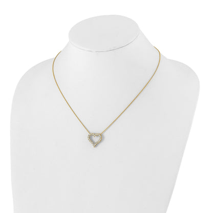 14k Polished 1 carat Diamond Heart 18 inch Necklace
