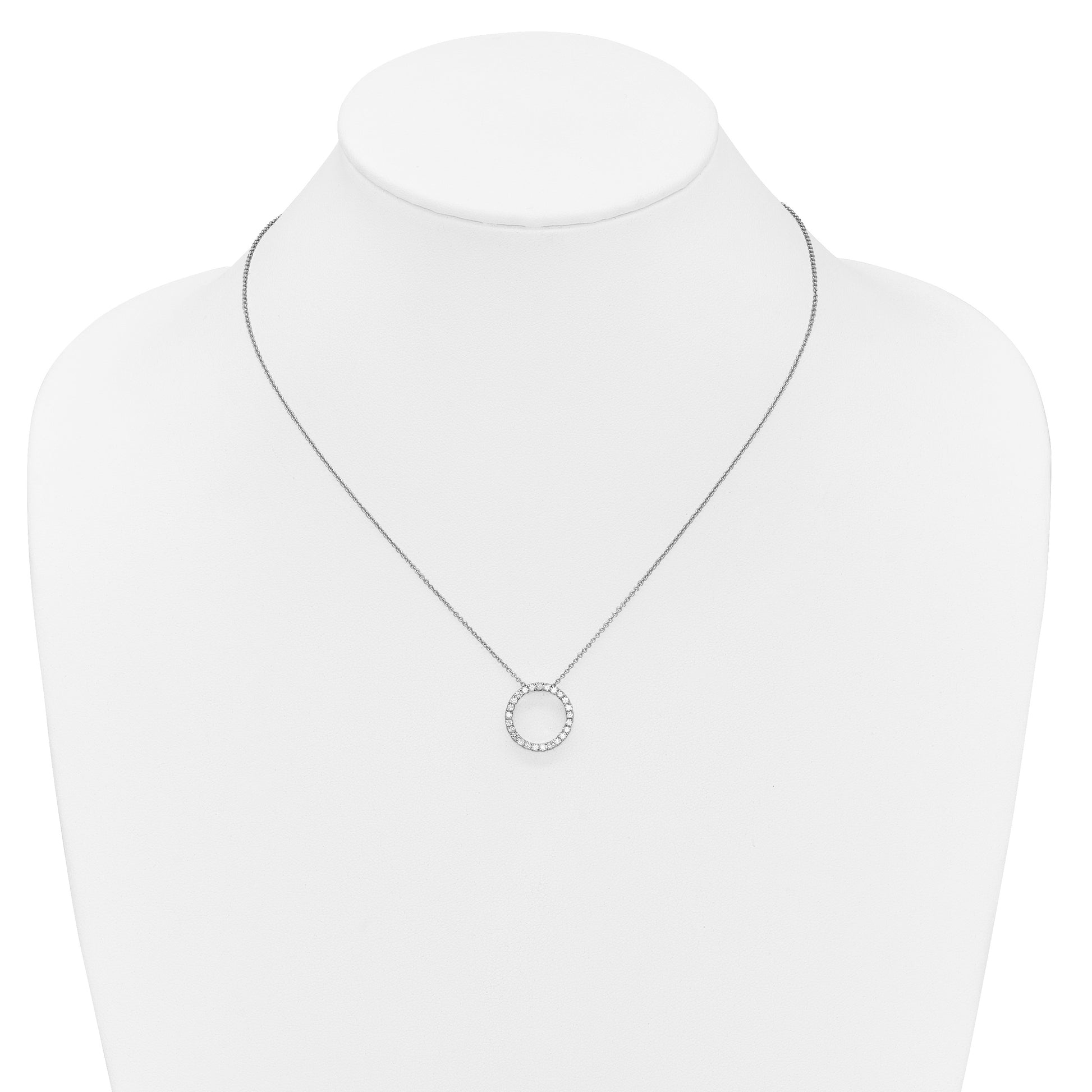 14k White Gold 1/2 carat Diamond Circle 18 inch Necklace