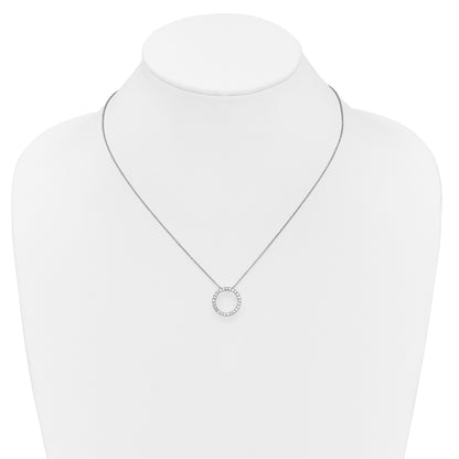 14k White Gold 1/2 carat Diamond Circle 18 inch Necklace