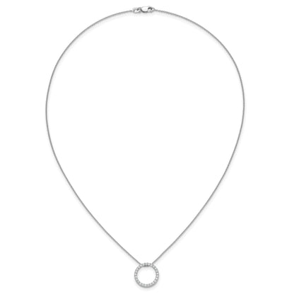 14k White Gold 1/2 carat Diamond Circle 18 inch Necklace