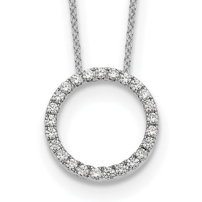 14k White Gold 1/2 carat Diamond Circle 18 inch Necklace