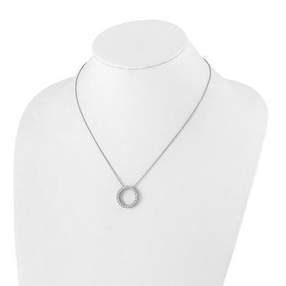 14k White Gold 1 carat Diamond Circle 18 inch Necklace