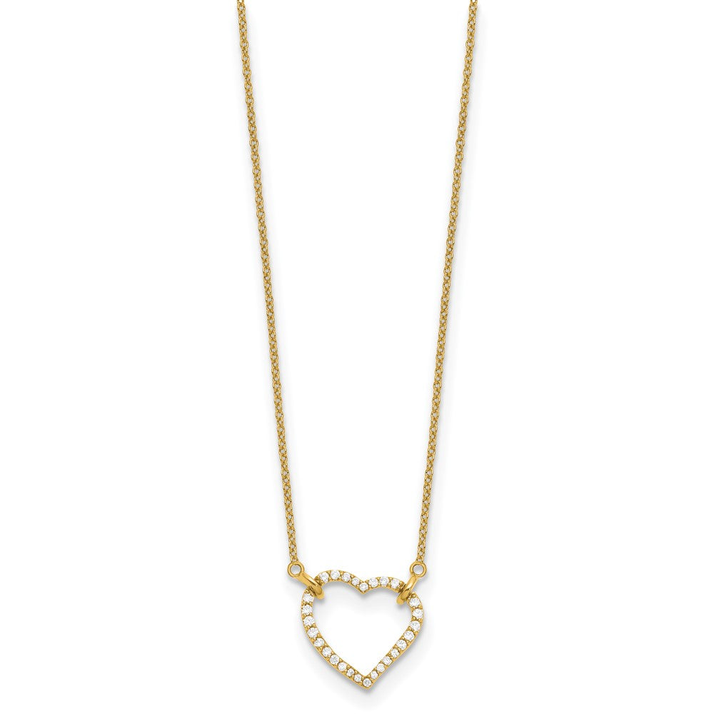 14k Diamond Heart Pendant Necklace