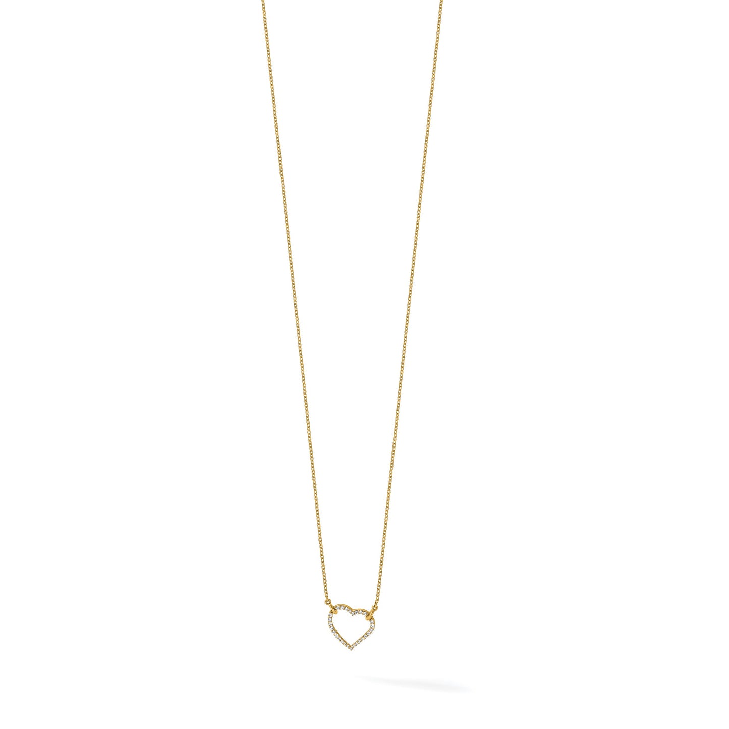 14k Polished 1/5 carat Diamond Heart 18 inch Necklace