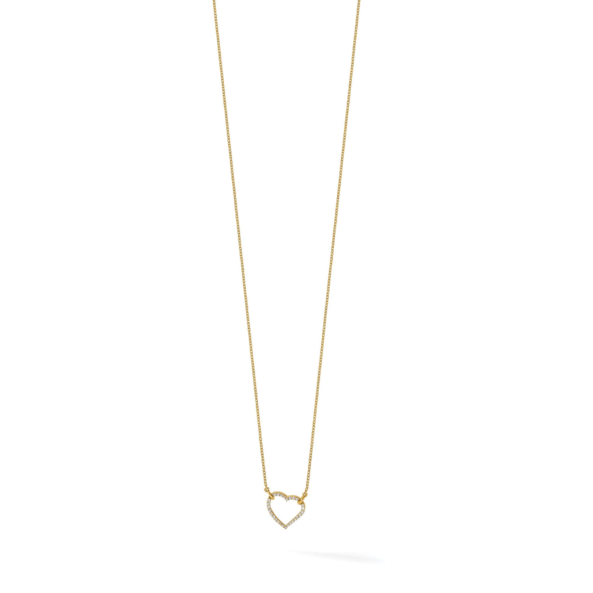 14k Polished 1/5 carat Diamond Heart 18 inch Necklace