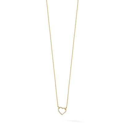 14k Polished 1/5 carat Diamond Heart 18 inch Necklace