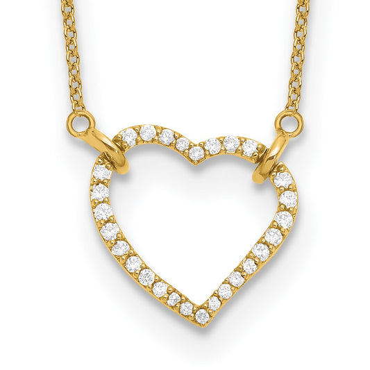 14k Diamond Heart Pendant Necklace