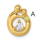 14k 1 Birthstone and Dia Mother/Child Chain Slide Semi-mount