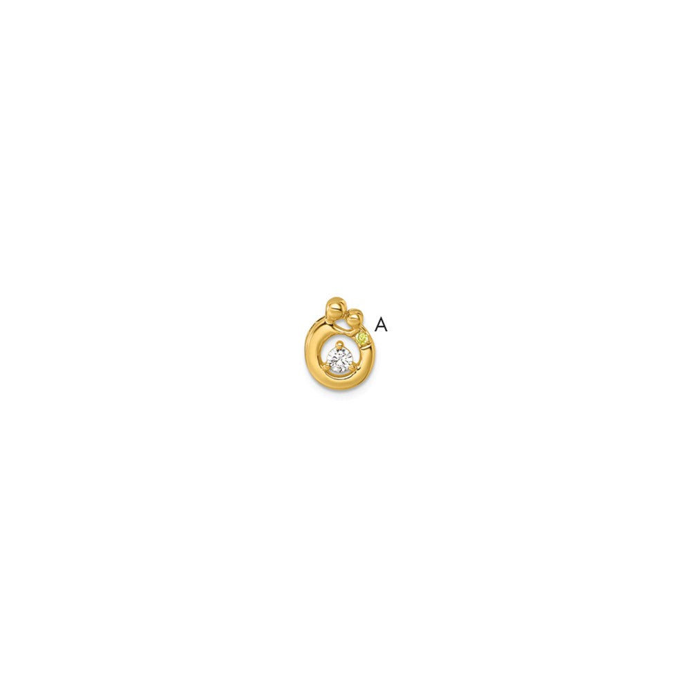 14k 1 Birthstone and Dia Mother/Child Chain Slide Semi-mount