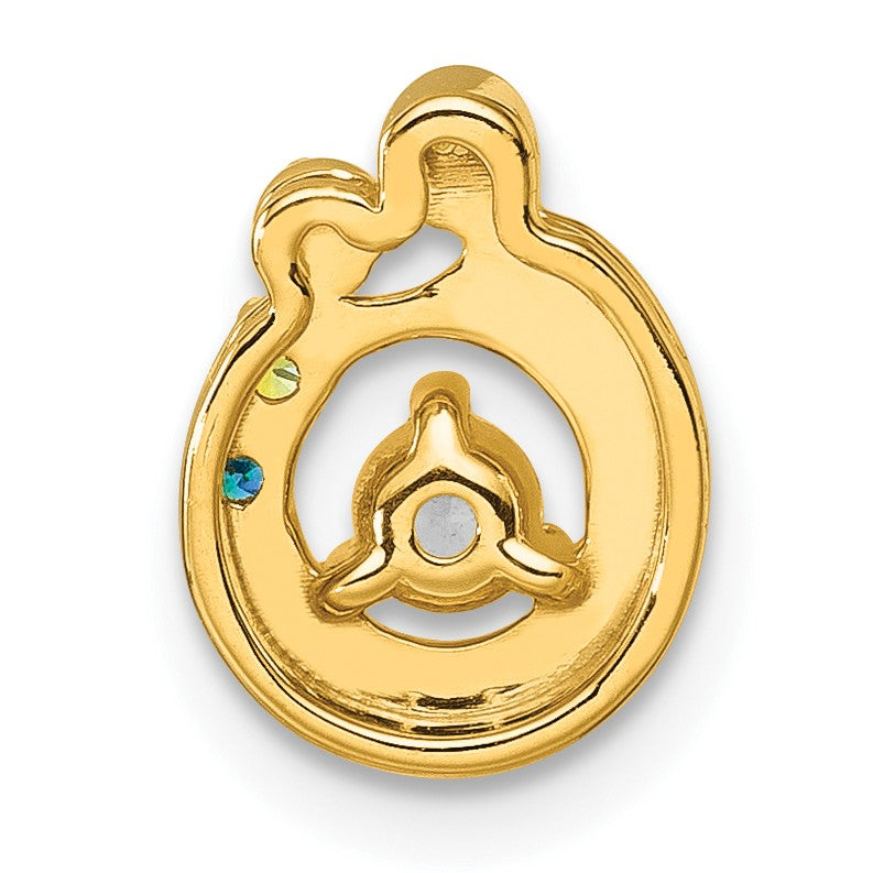 14k 2 Birthstone and Dia Mother/Child Chain Slide Semi-mount