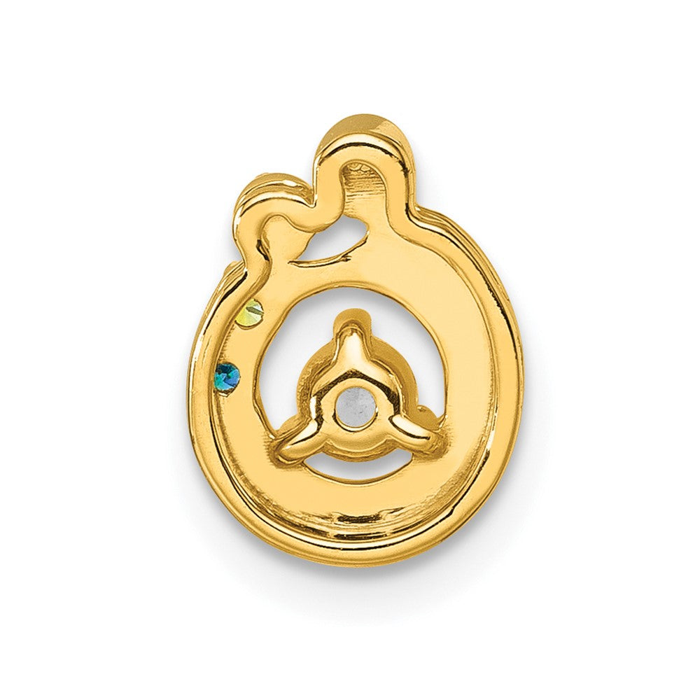 14k 2 Birthstone and Dia Mother/Child Chain Slide Semi-mount