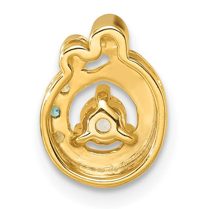 14k 3 Birthstone and Dia Mother/Child Chain Slide Semi-mount