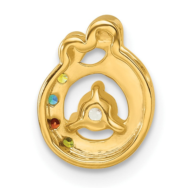 14k 4 Birthstone and Dia Mother/Child Chain Slide Semi-mount