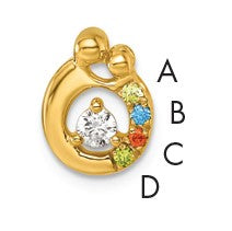 14k 4 Birthstone and Dia Mother/Child Chain Slide Semi-mount