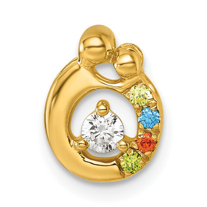 14k 4 Birthstone and Dia Mother/Child Chain Slide Semi-mount