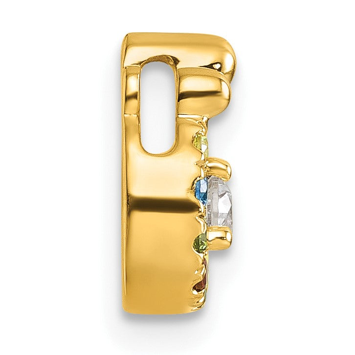 14k 5 Birthstone and Dia Mother/Child Chain Slide Semi-mount