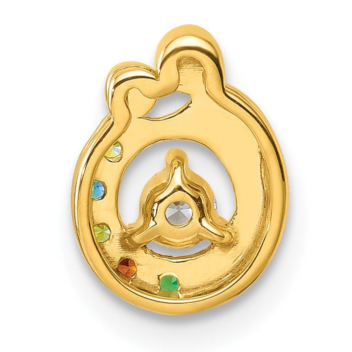 14k 5 Birthstone and Dia Mother/Child Chain Slide Semi-mount