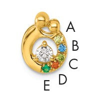 14k 5 Birthstone and Dia Mother/Child Chain Slide Semi-mount