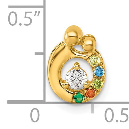 14k 5 Birthstone and Dia Mother/Child Chain Slide Semi-mount