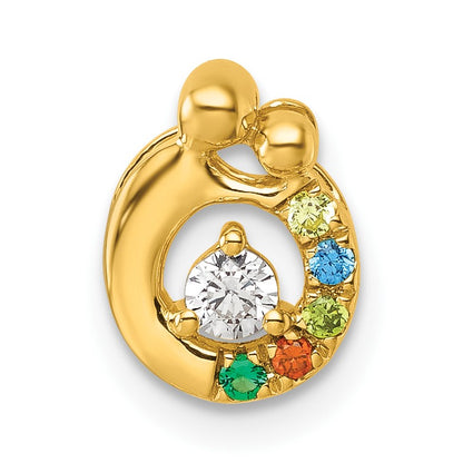 14k 5 Birthstone and Dia Mother/Child Chain Slide Semi-mount