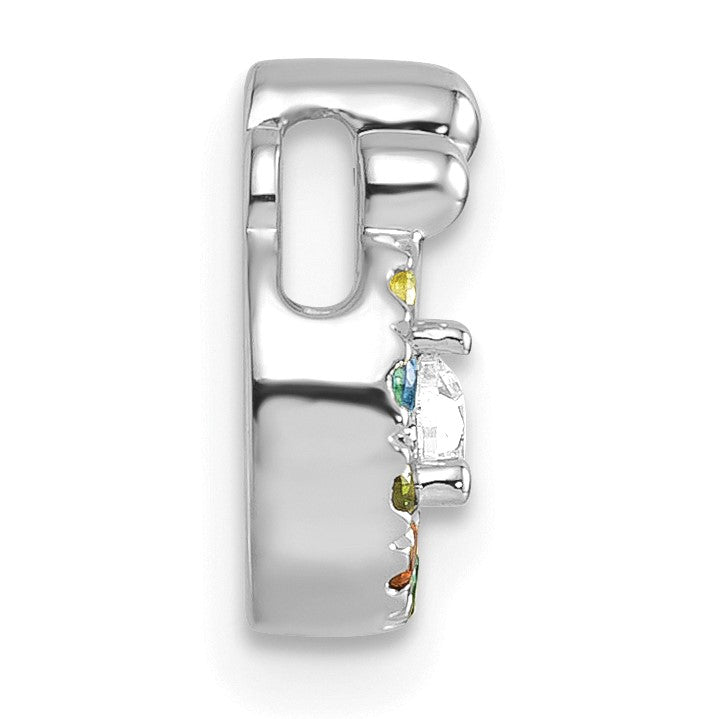 14k WG 6 Birthstone and Dia Mother/Child Chain Slide Semi-mount