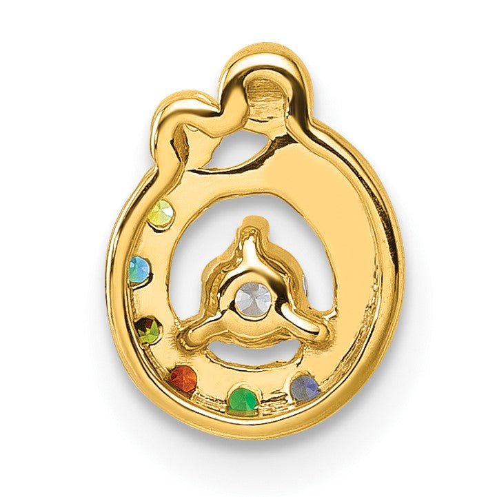 14k 6 Birthstone and Dia. Mother/Child Chain Slide Semi-mount