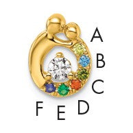 14k 6 Birthstone and Dia. Mother/Child Chain Slide Semi-mount