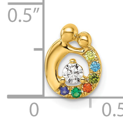 14k 6 Birthstone and Dia. Mother/Child Chain Slide Semi-mount