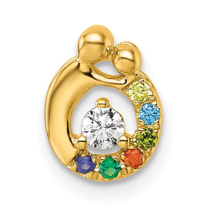 14k 6 Birthstone and Dia. Mother/Child Chain Slide Semi-mount