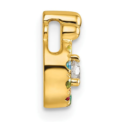 14k 7 Birthstone and Dia Mother/Child Chain Slide Semi-mount