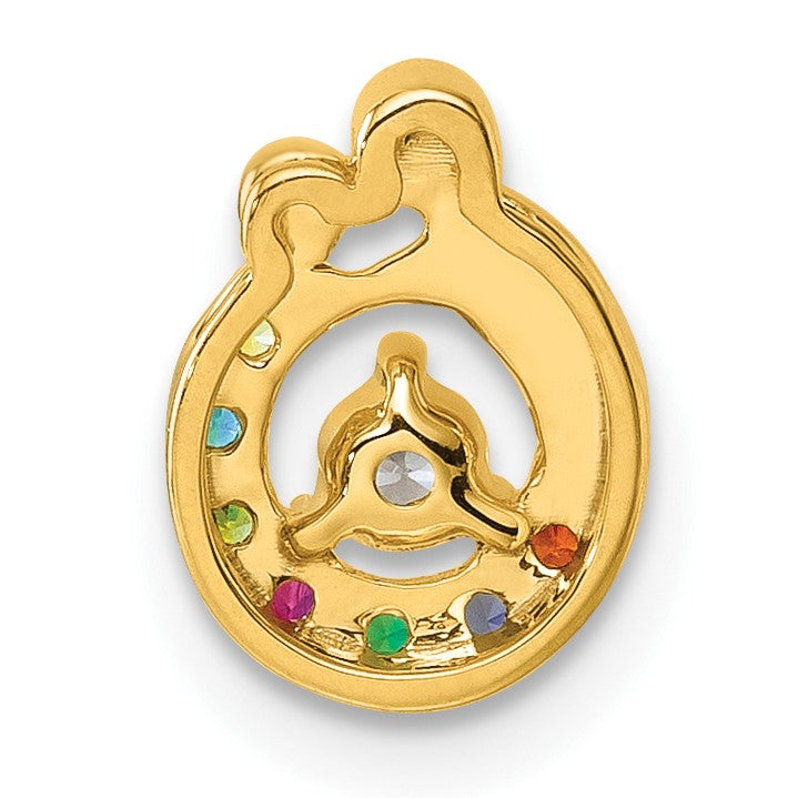 14k 7 Birthstone and Dia Mother/Child Chain Slide Semi-mount