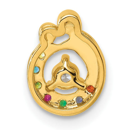 14k 7 Birthstone and Dia Mother/Child Chain Slide Semi-mount