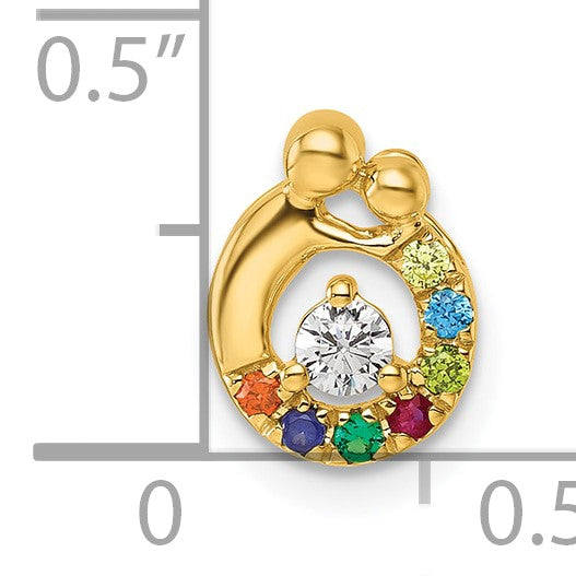 14k 7 Birthstone and Dia Mother/Child Chain Slide Semi-mount