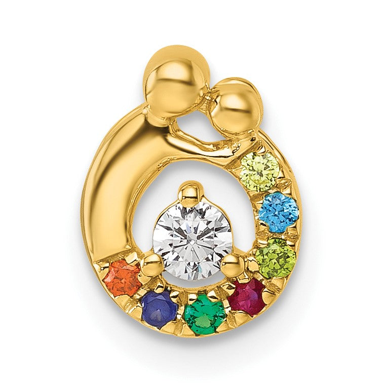 14k 7 Birthstone and Dia Mother/Child Chain Slide Semi-mount