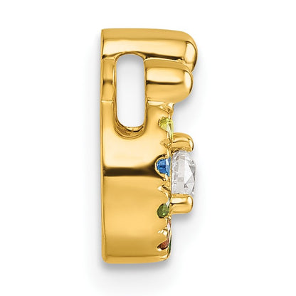 14k 8 Birthstone and Dia Mother/Child Chain Slide Semi-mount