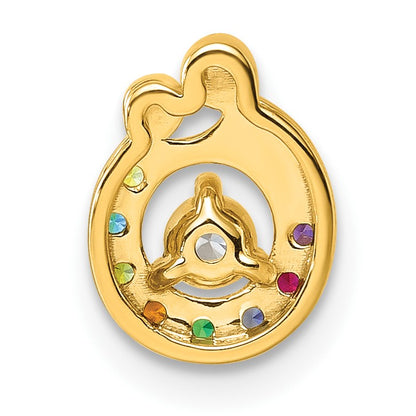 14k 8 Birthstone and Dia Mother/Child Chain Slide Semi-mount