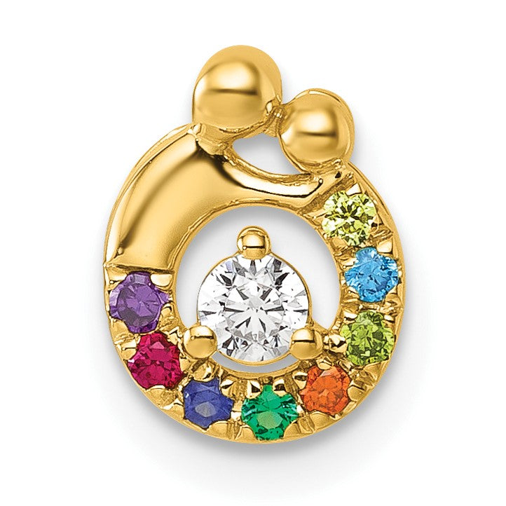 14k 8 Birthstone and Dia Mother/Child Chain Slide Semi-mount