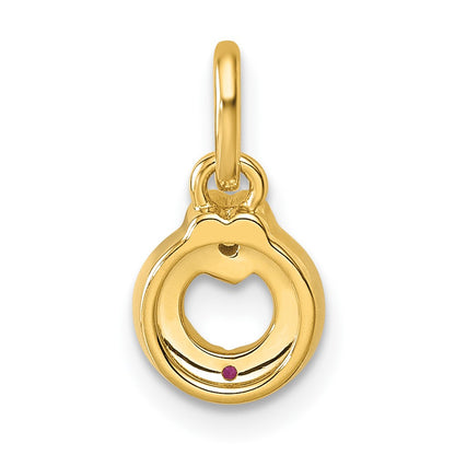 14k Dia Heart w/ 1 Birthstone Mother's Circle Pendant Semi-Mount