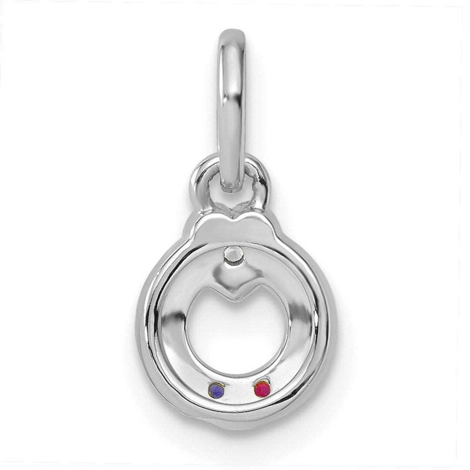 14k WG Dia. Heart w/2 Birthstone Mother's Circle Pend Semi-Mount