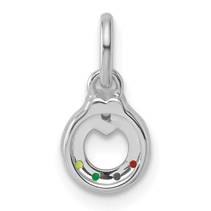 14k WG Dia. Heart w/4 Birthstone Mother's Circle Pend Semi-Mount