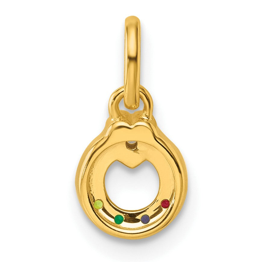 14k Dia Heart w/ 4 Birthstone Mother's Circle Pendant Semi-Mount