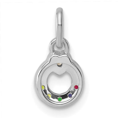 14k WG Dia. Heart w/5 Birthstone Mother's Circle Pend Semi-Mount