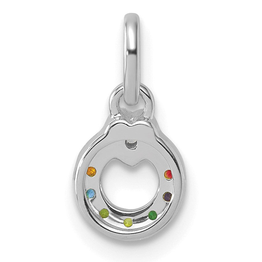 14k WG Dia. Heart w/7 Birthstone Mother's Circle Pend Semi-Mount