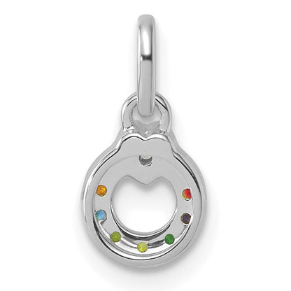 14k WG Dia. Heart w/7 Birthstone Mother's Circle Pend Semi-Mount