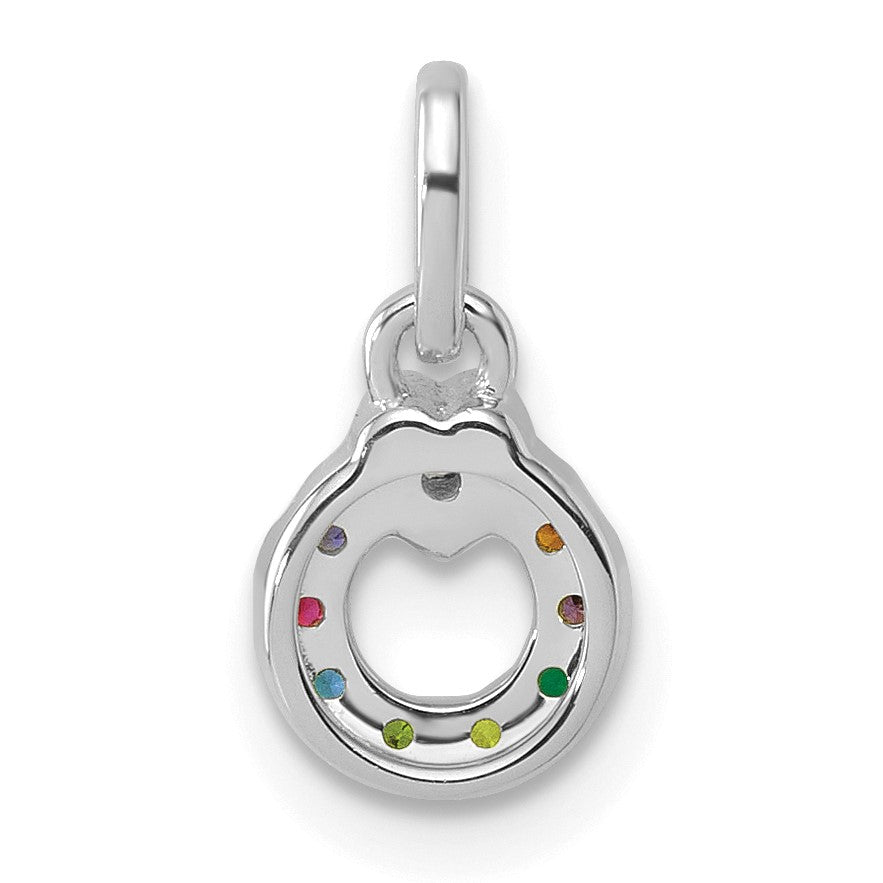 14k WG Dia. Heart w/8 Birthstone Mother's Circle Pend Semi-Mount