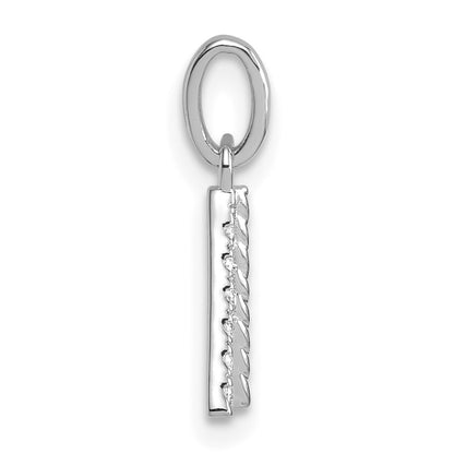 14k White Gold Twisted with .05 ct. Diamond Initial A Charm