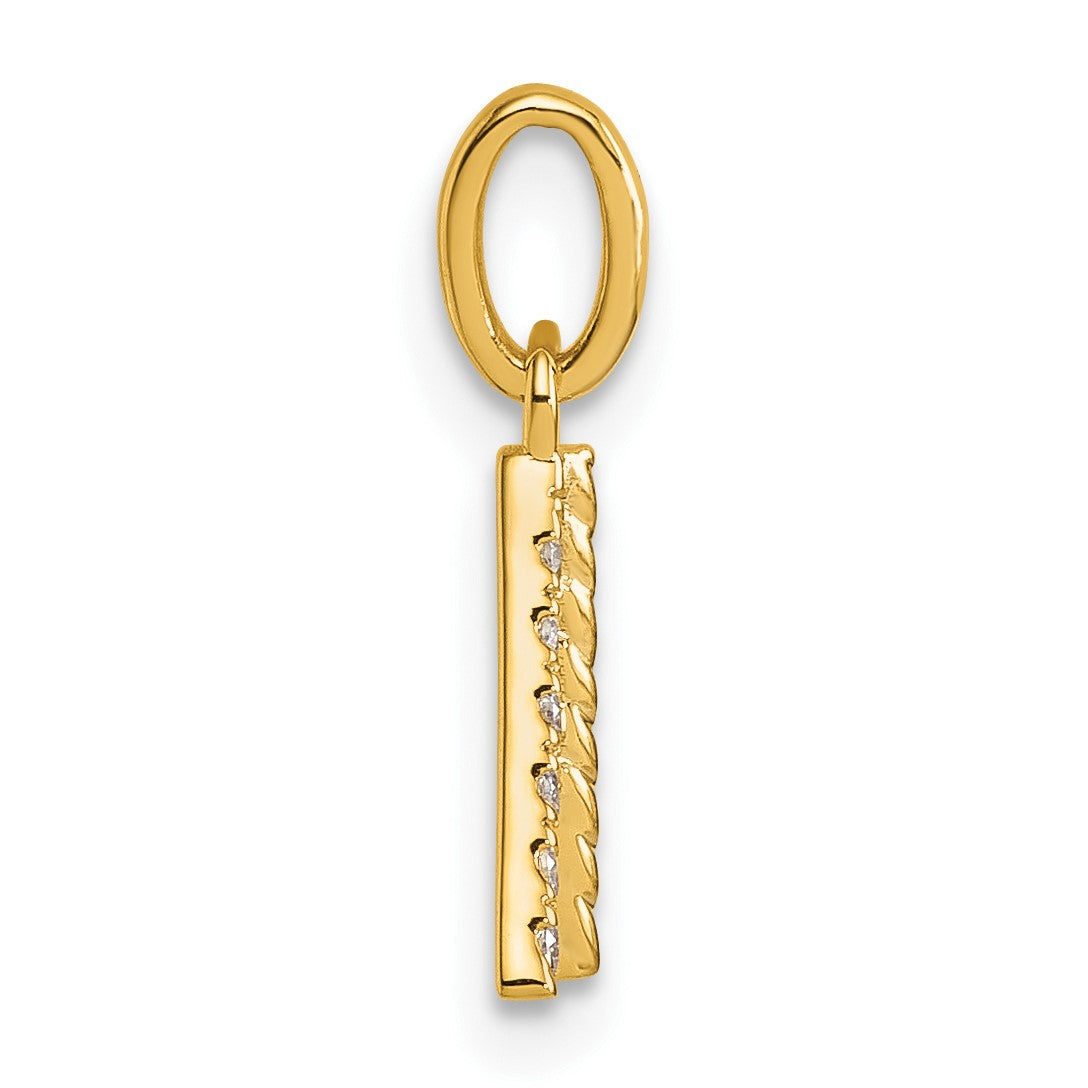 14k Twisted with .05 ct. Diamond Initial A Charm