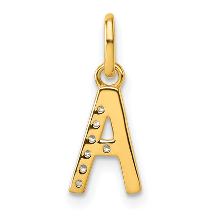 14k Twisted with .05 ct. Diamond Initial A Charm