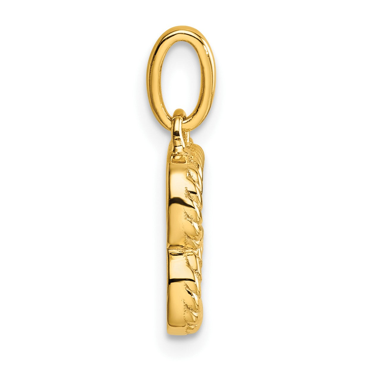 14k Twisted with .05 ct. Diamond Initial B Charm